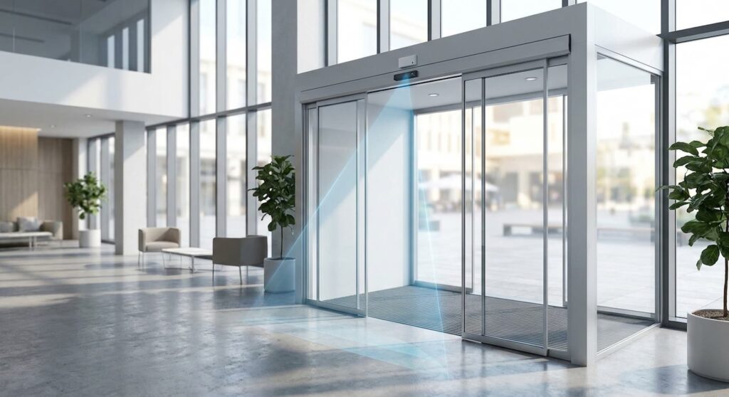 como funcionan los sensores de las puertas automaticas